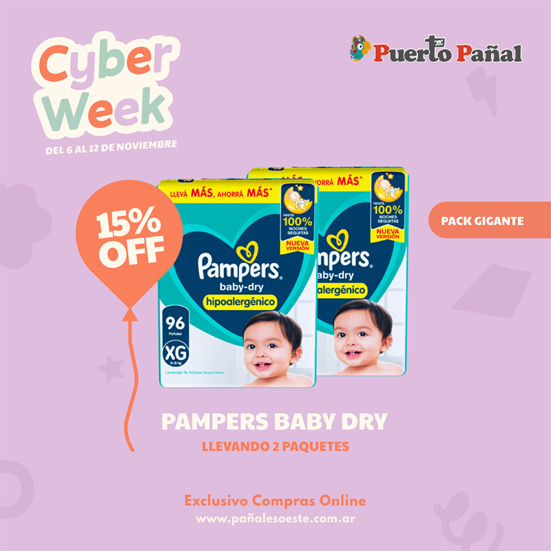 Cyber Week - Combo Pampers Baby Dry Pack Gigante