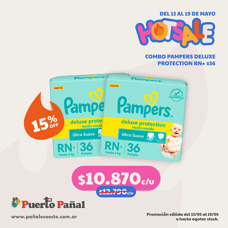 Combo Pampers Deluxe Protection RN+36